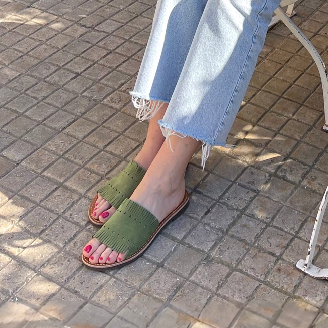 SANDALO YENTU (Verde scamosciato)