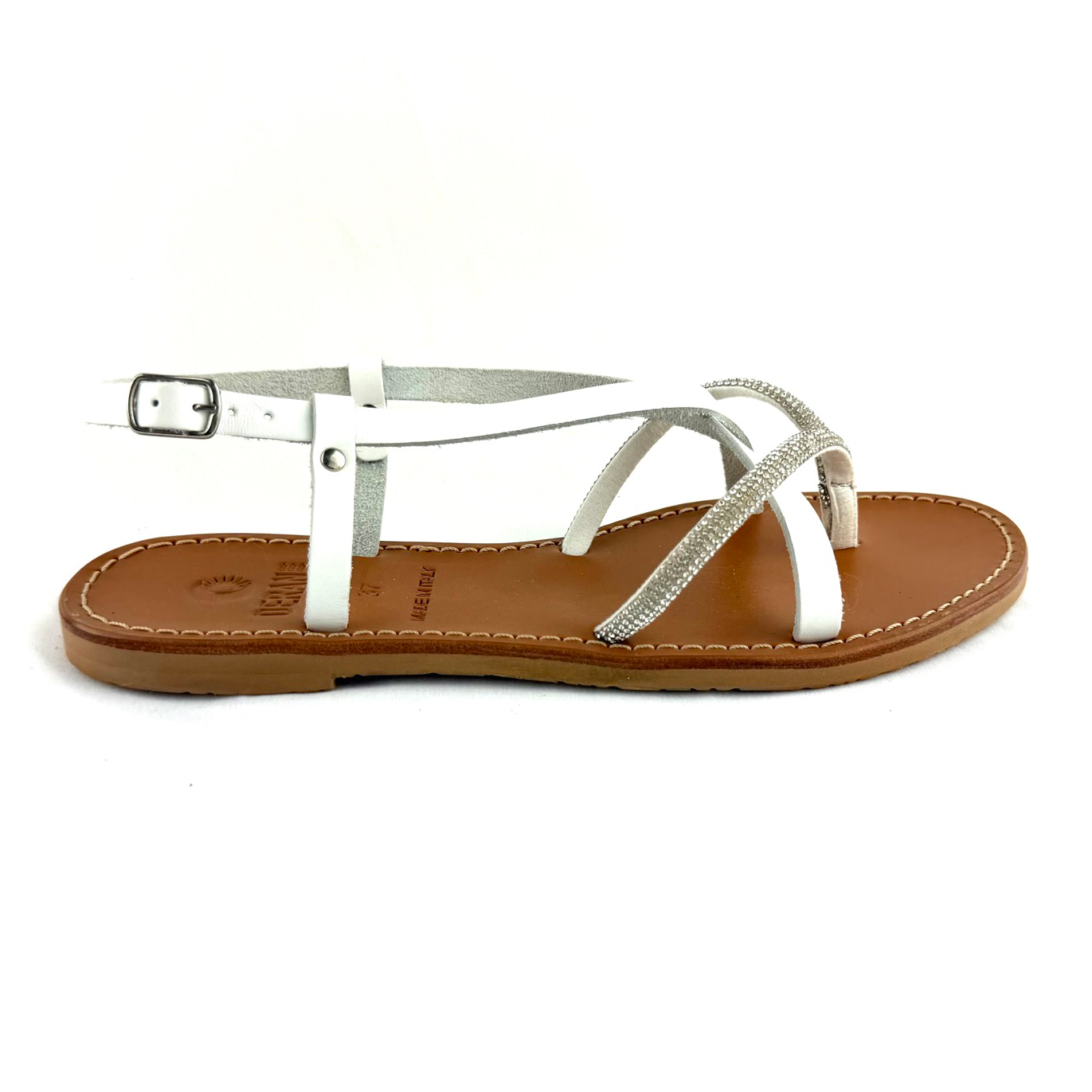 SANDALO RIFLESSO (Bianco/ Strass argento)