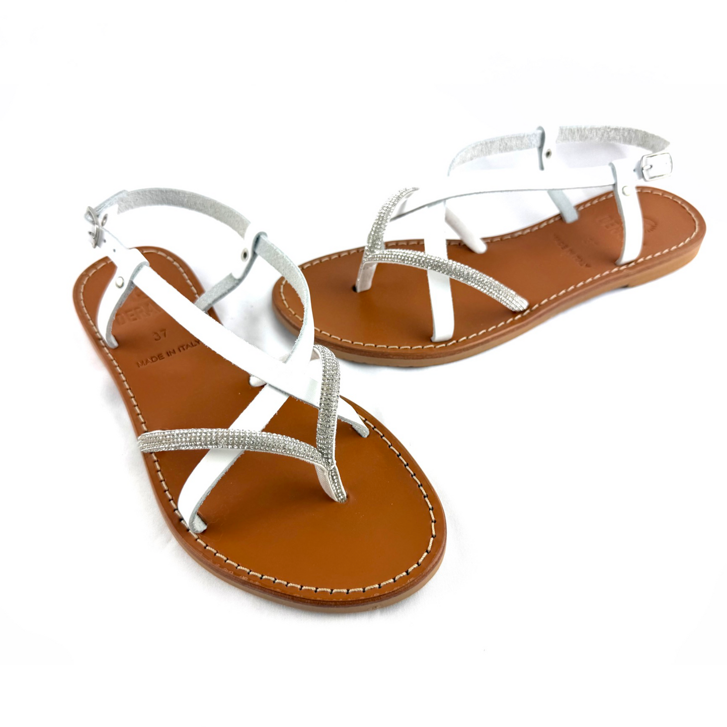 SANDALO RIFLESSO (Bianco/ Strass argento)