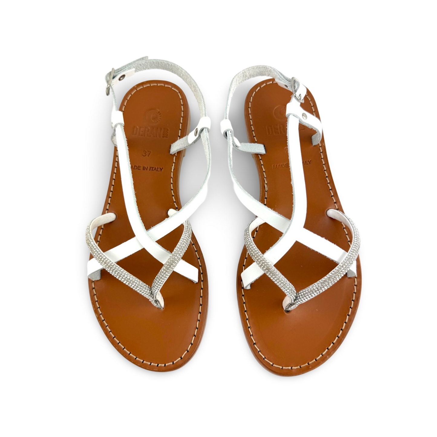 SANDALO RIFLESSO (Bianco/ Strass argento)