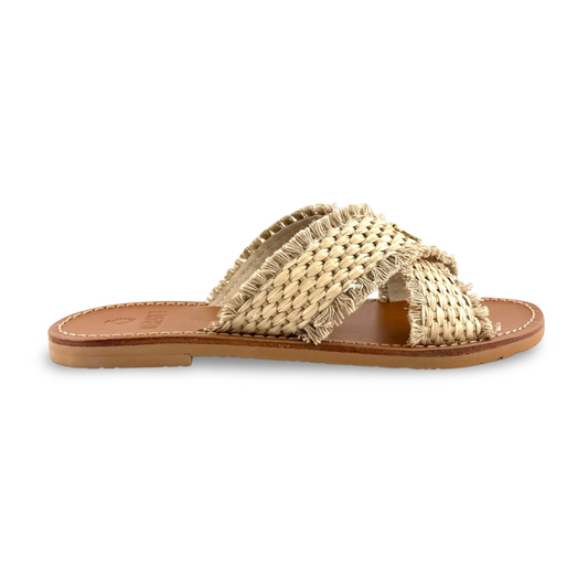 SANDALO LEUCA RAFIA (Beige sabbia naturale)