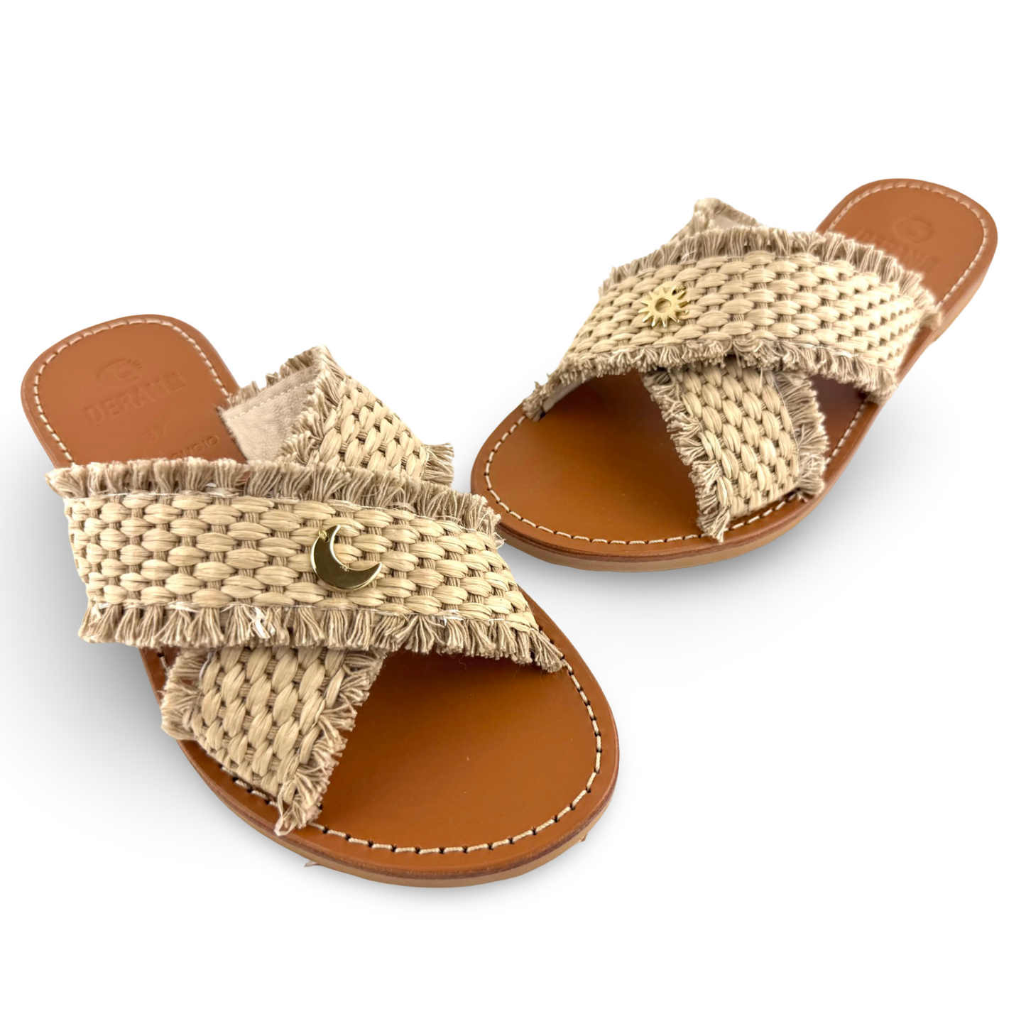 SANDALO LEUCA RAFIA (Beige sabbia naturale)