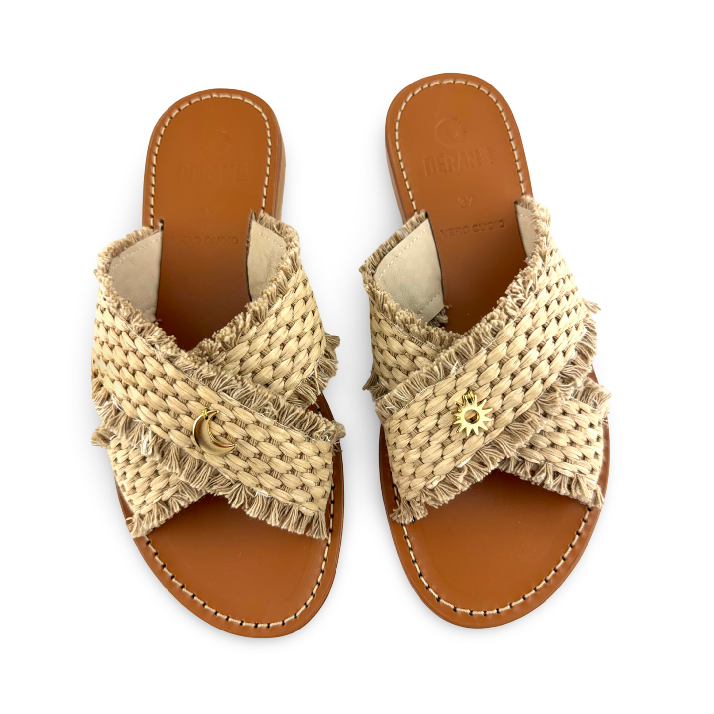 SANDALO LEUCA RAFIA (Beige sabbia naturale)
